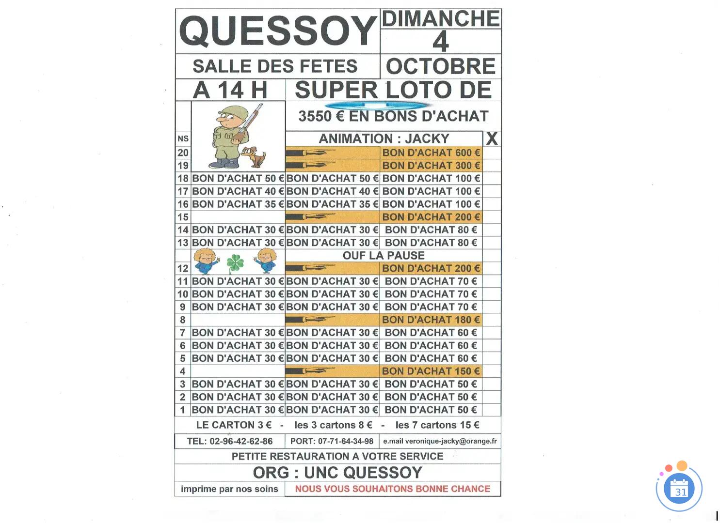 Image LOTO DE 3550€ UNC QUESSOY ANIME PAR JACKY (photo 1)