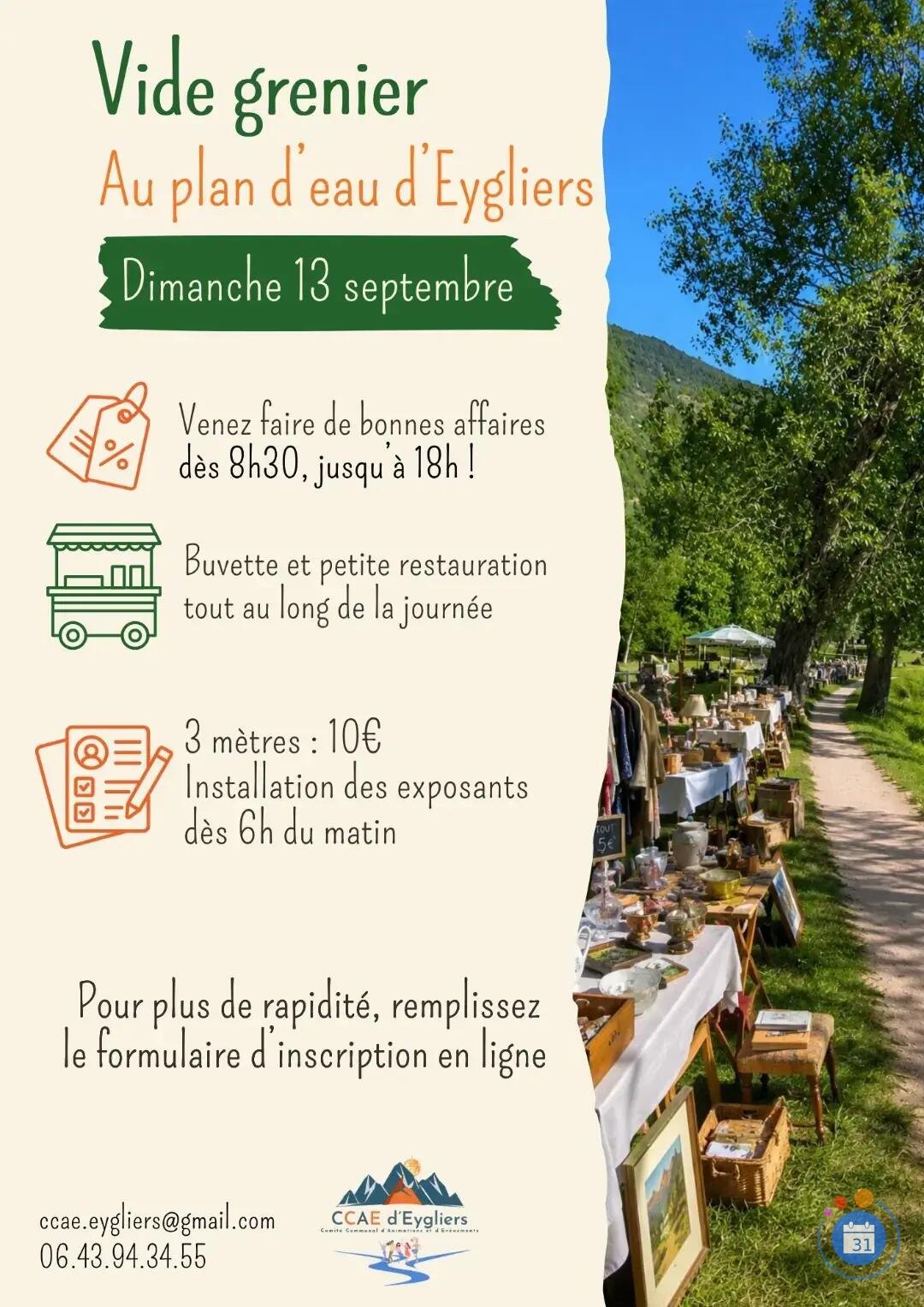 Image Vide Grenier au plan d'eau d'Eygliers (photo 1)