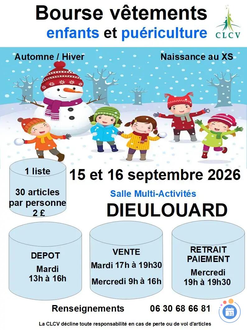 Image Bourse aux vêtements enfants hiver et puériculture (photo 1)