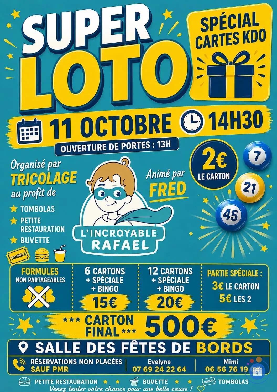 Flyer Loto animé par Fred