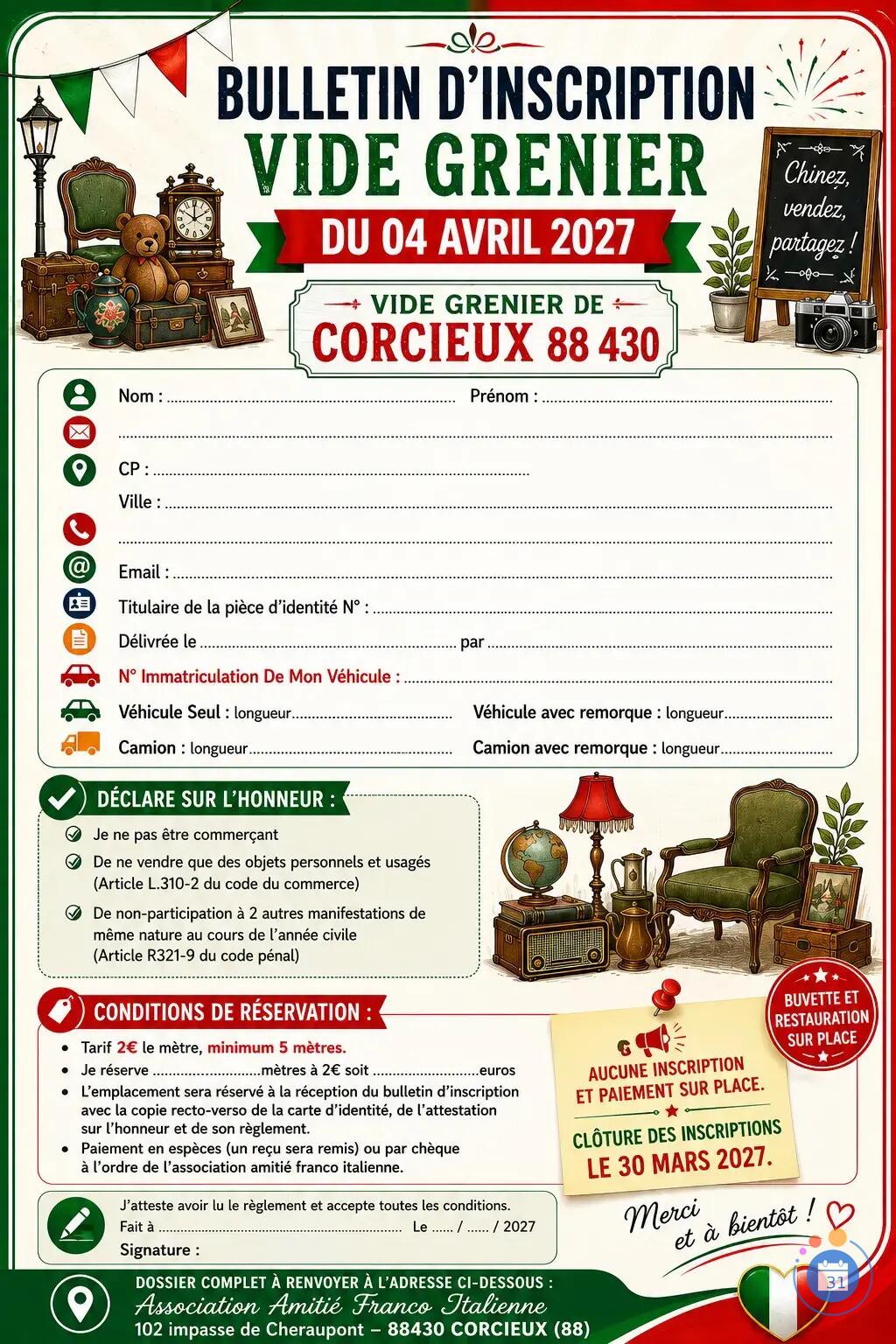 Image vide-grenier de l'association Amitié Franco Italienne 88 (photo 2)