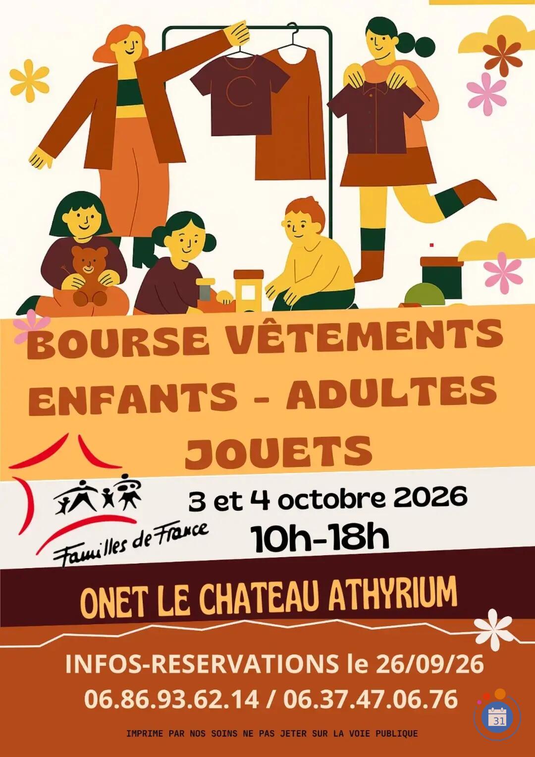 Image BOURSE AUX VETEMENTS ADULTES - ENAFNTS ET AUX JOUETS (photo 1)