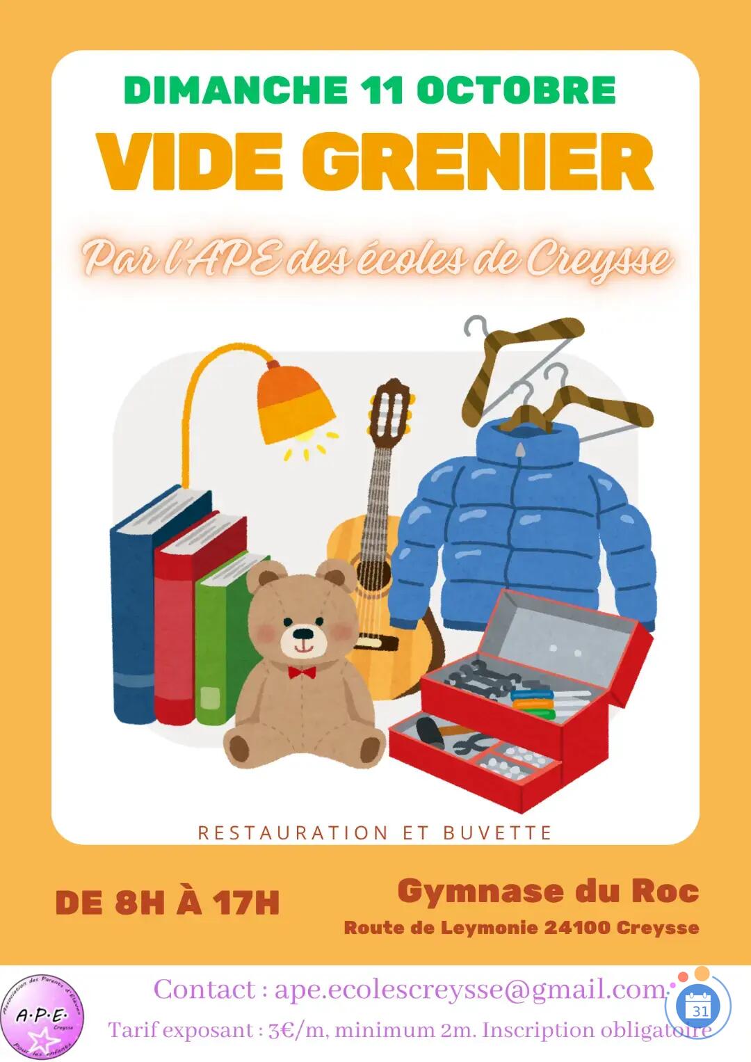 Image Vide Grenier de l'APE des écoles de Creysse (photo 1)
