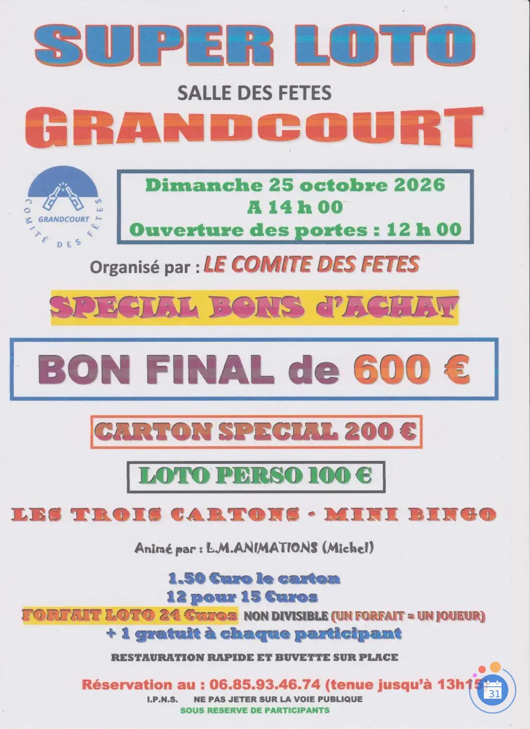 Image Loto Comité des Fêtes (photo 1)