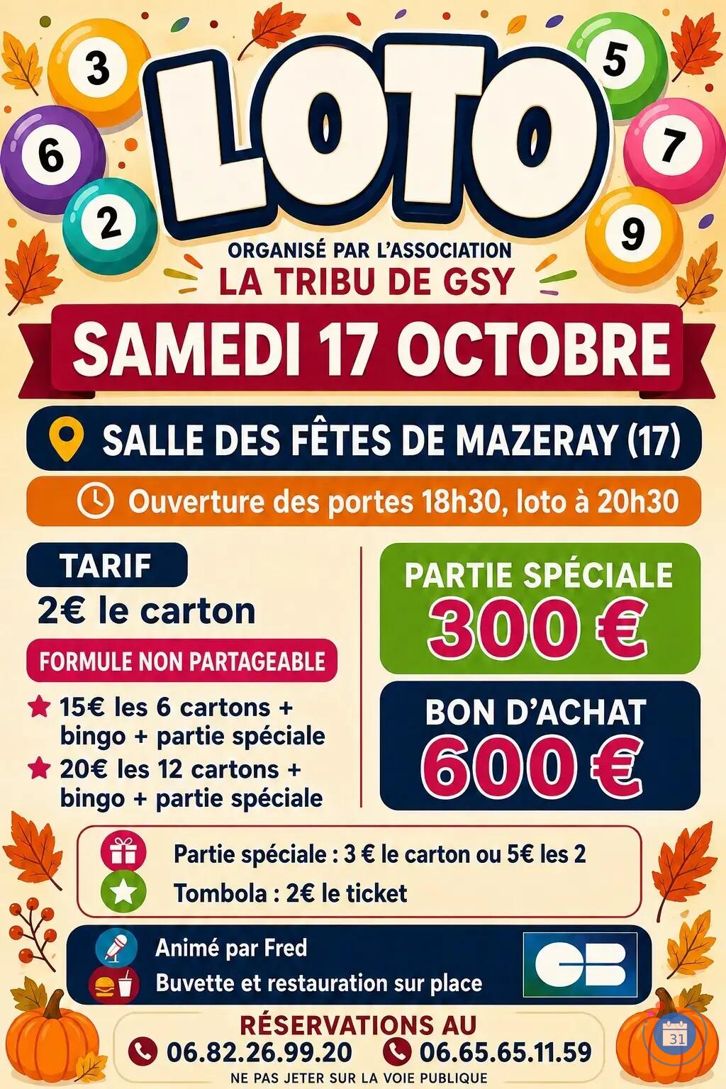 Flyer Super Loto animé par Fred