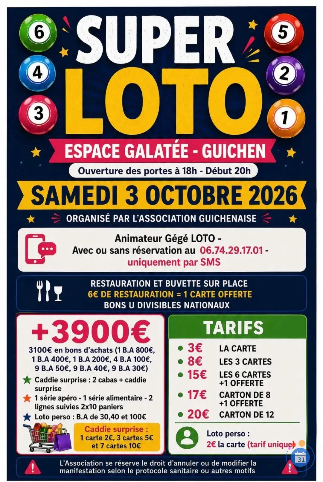 Image Super loto de la Guichenaise Anim Gégé loto (photo 1)