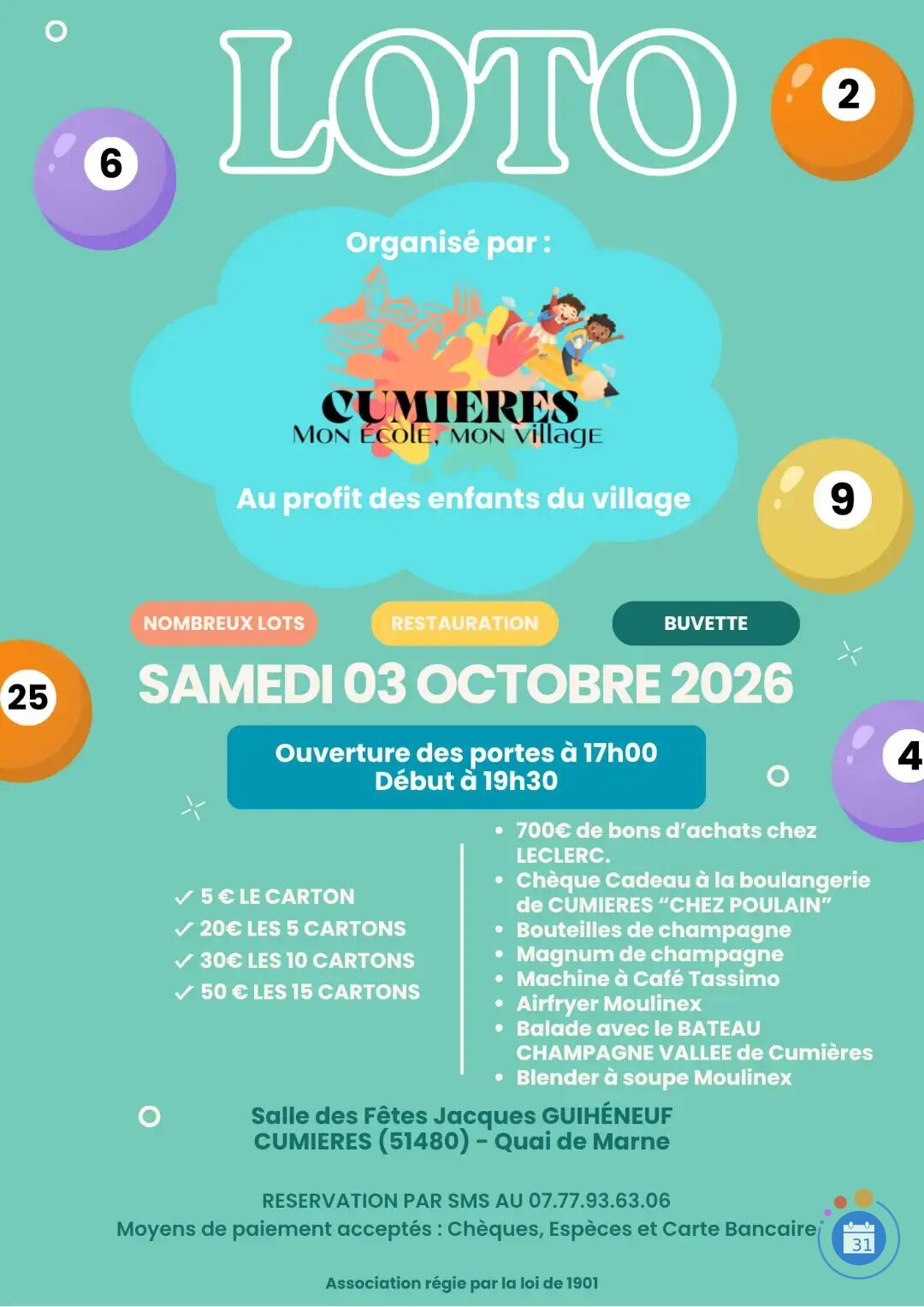 Image LOTO CUMIERES MON ECOLE MON VILLAGE (photo 1)