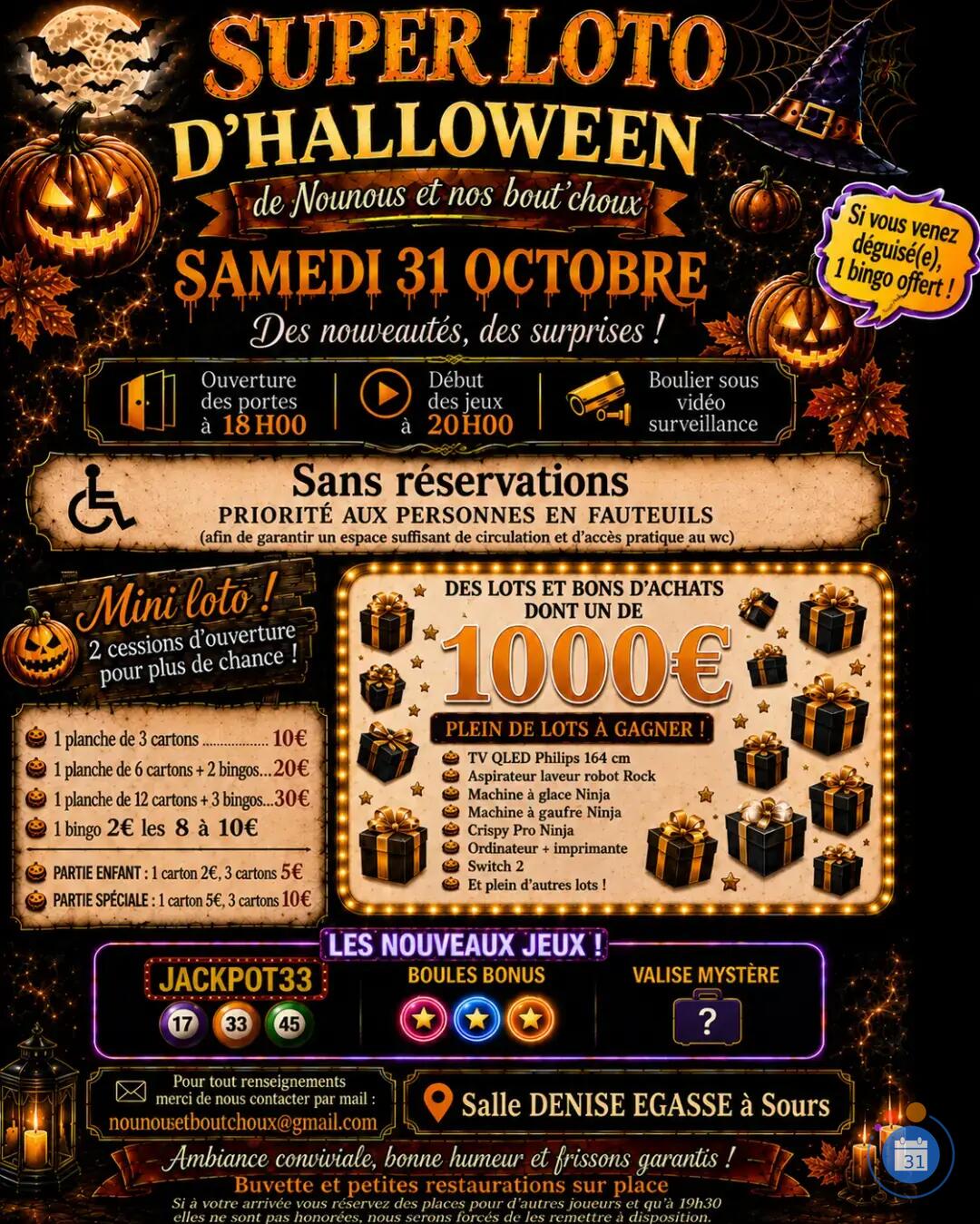 Image SUPER LOTO D'HALLOWEEN DES NOUNOUS (photo 1)
