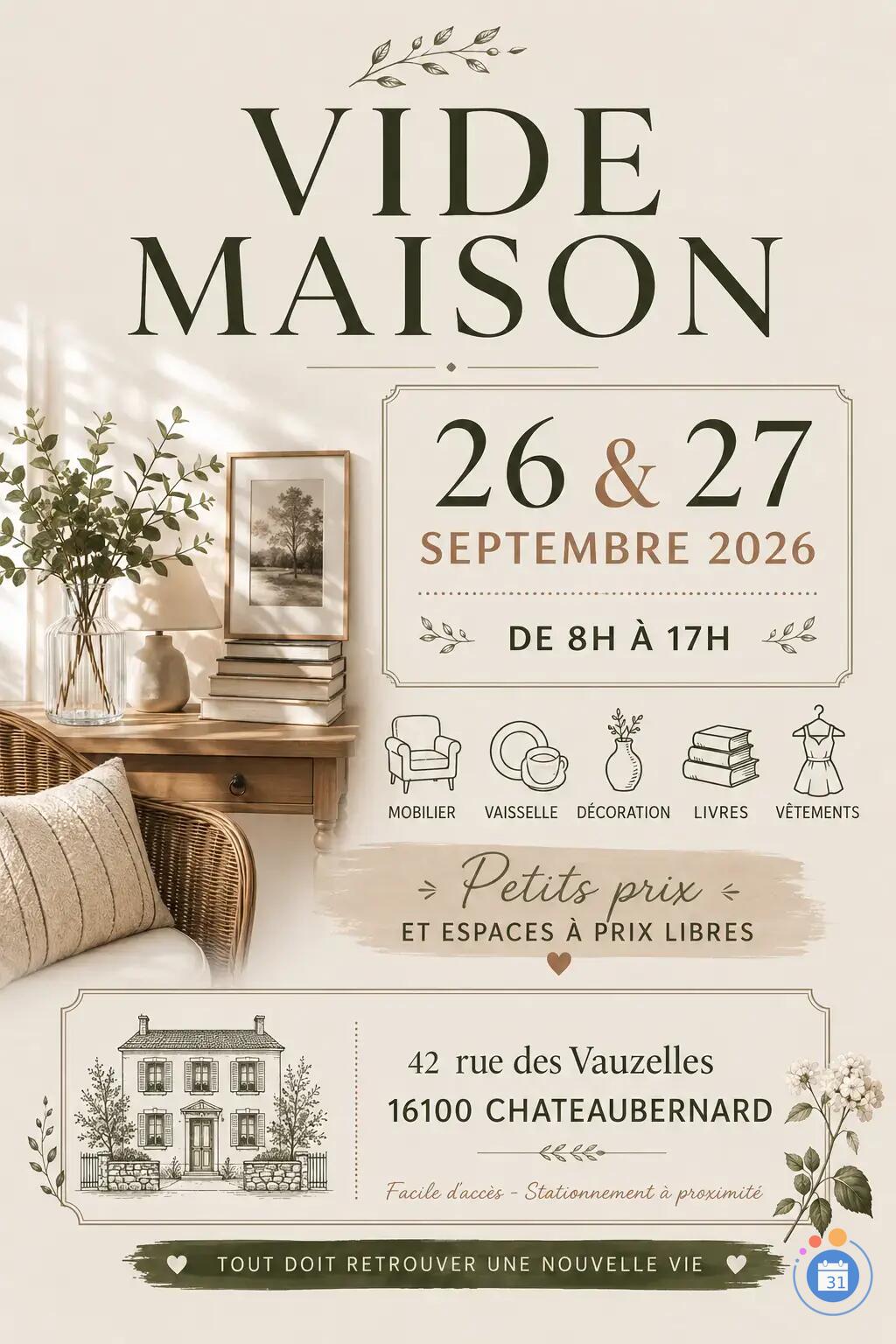 Image Vide maison 26 & 27 sept. (photo 1)