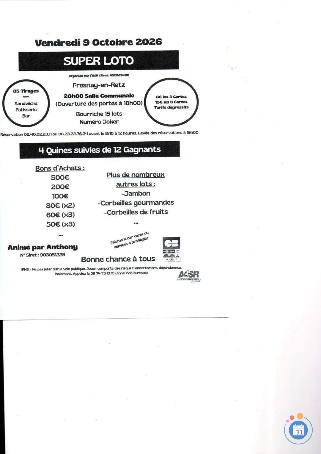 Image super loto de ASR fresnay en retz (photo 1)
