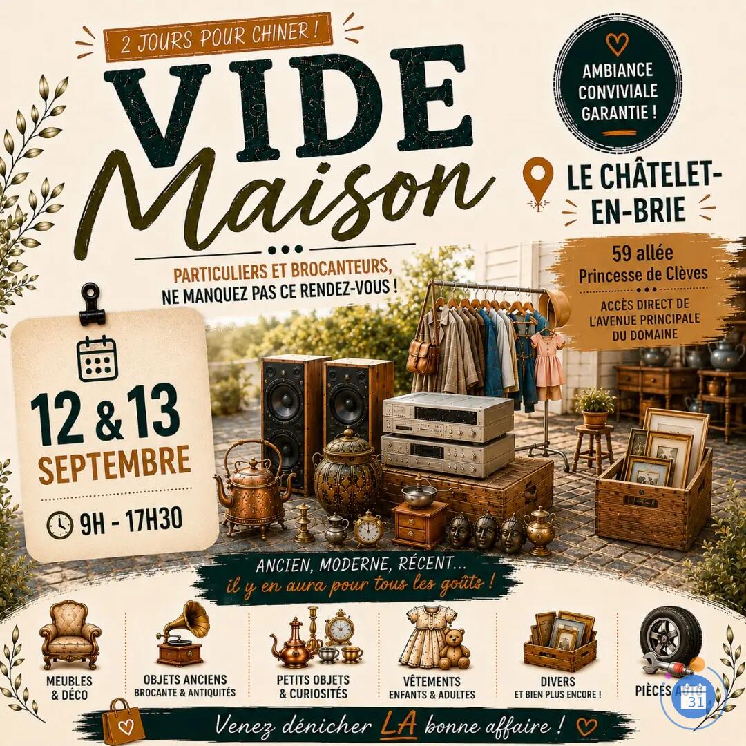 Image 🏡 VIDE-MAISON — 2 JOURS POUR CHINER AU CHÂTELET-EN-BRIE ! (photo 1)