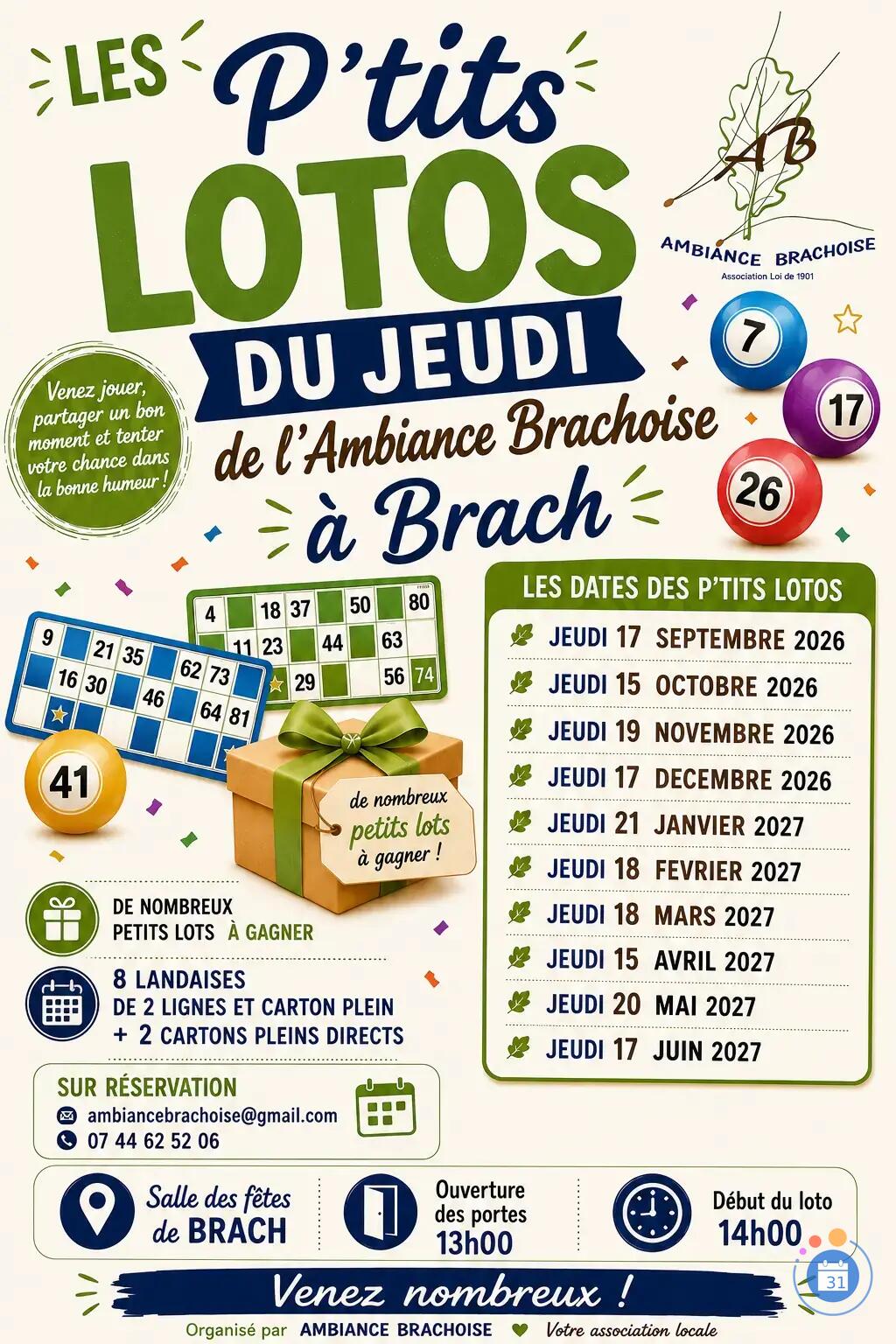 Image Les p'tits lotos du jeudi de l'Ambiance Brachoise (photo 1)