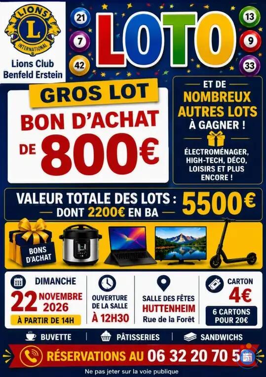 Image Grand LOTO Lions Club Benfeld Erstein (photo 1)