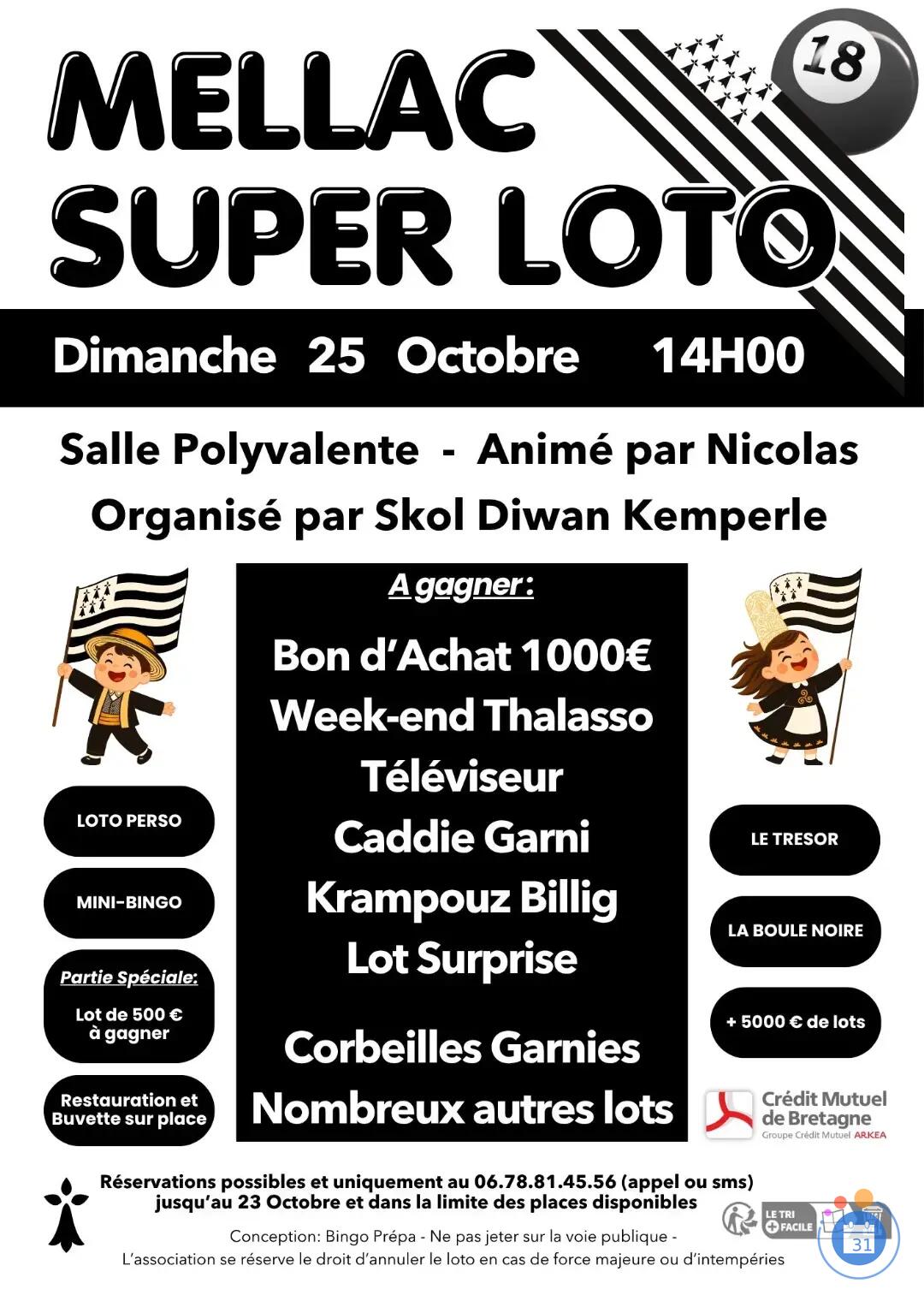 Flyer Super Loto de Skol Diwan Kemperle