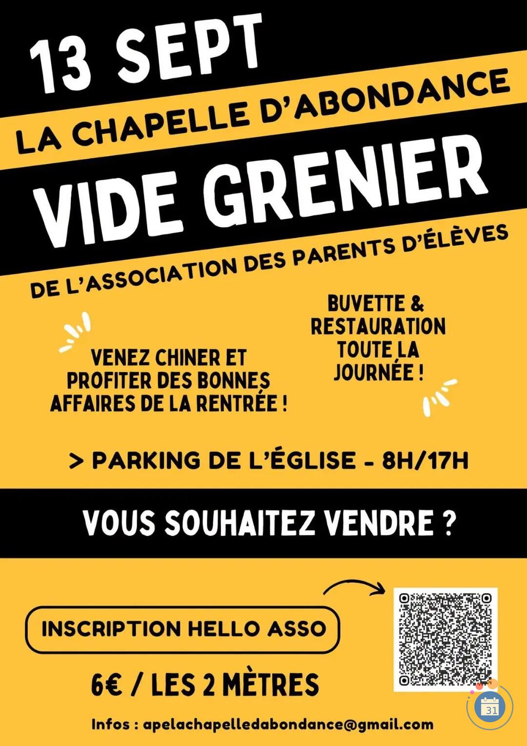 Image Vide Grenier de l’APE de Là Chapelle d’Abondance (photo 1)