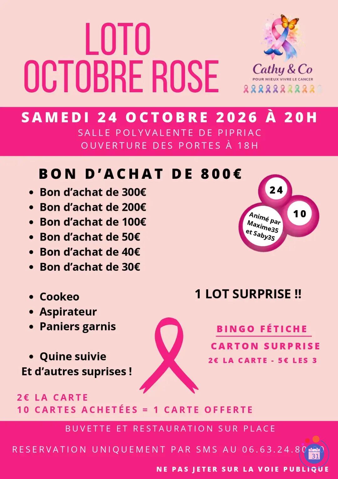 Flyer Loto Octobre Rose