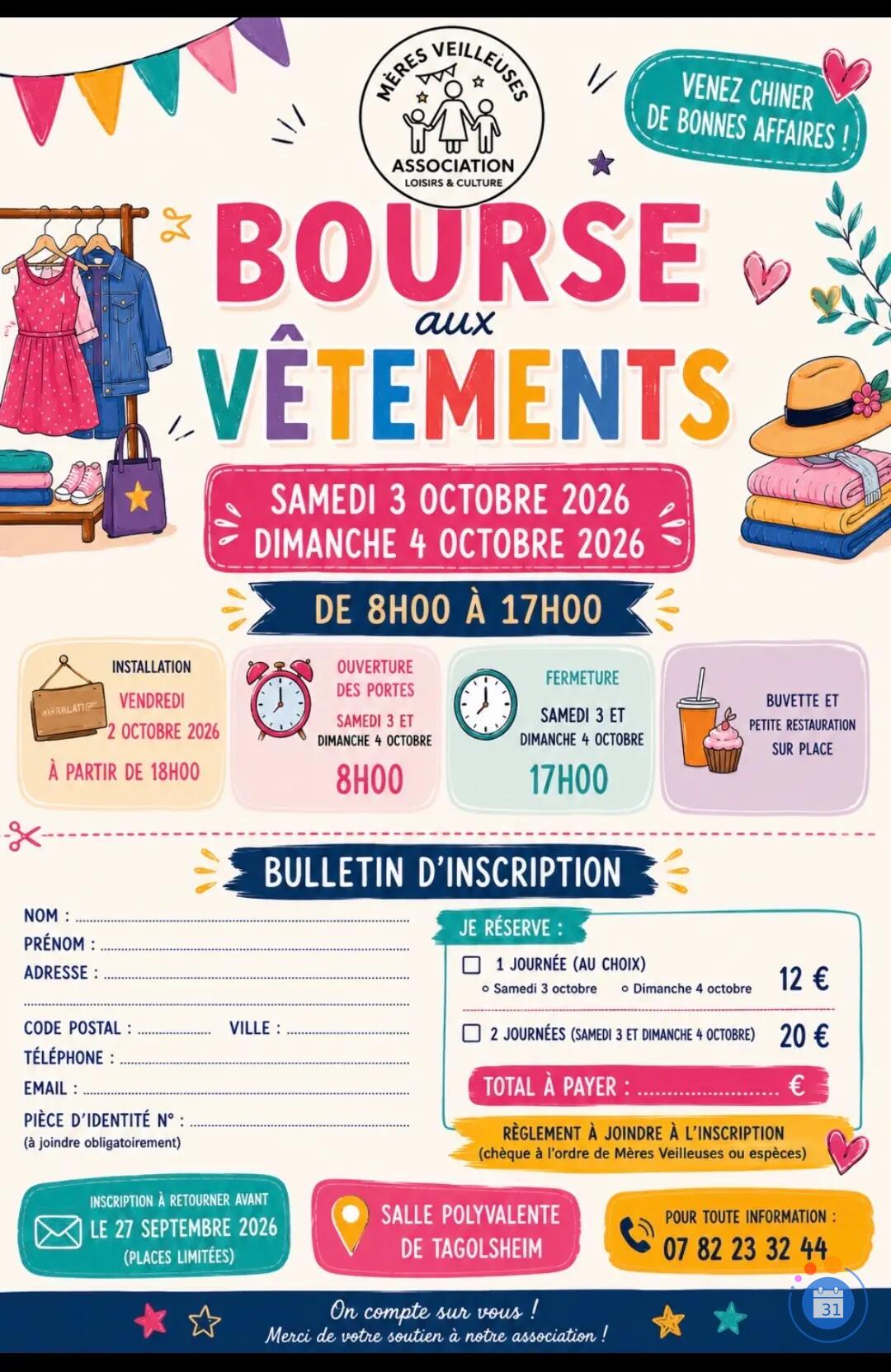 Image Bourses aux vêtements , jouets :adultes / enfants (photo 2)