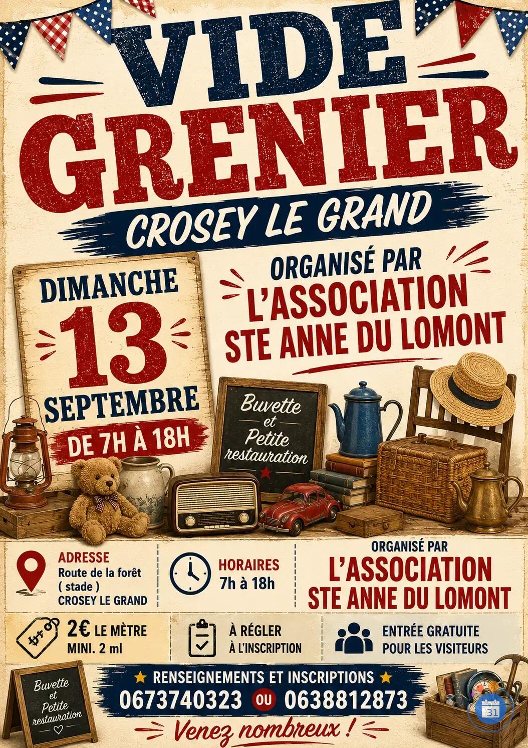 Image Vide grenier crosey le grand (photo 1)