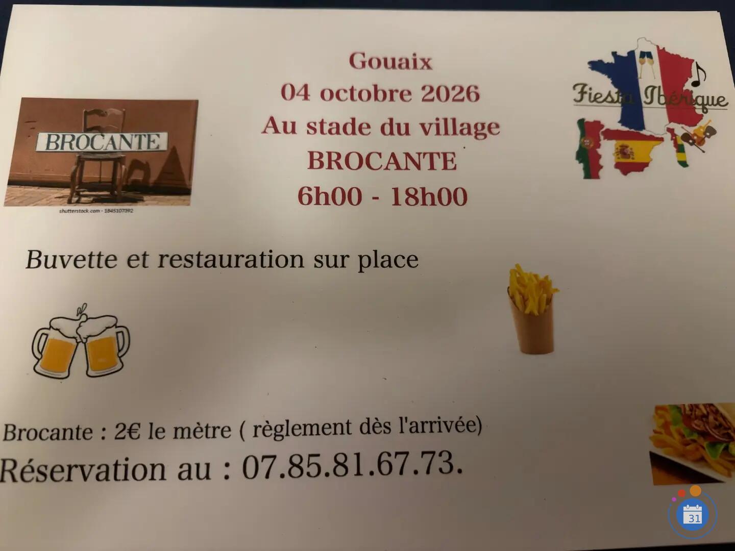 Image Brocante à Gouaix le dimanche 04 octobre 2026 (photo 1)