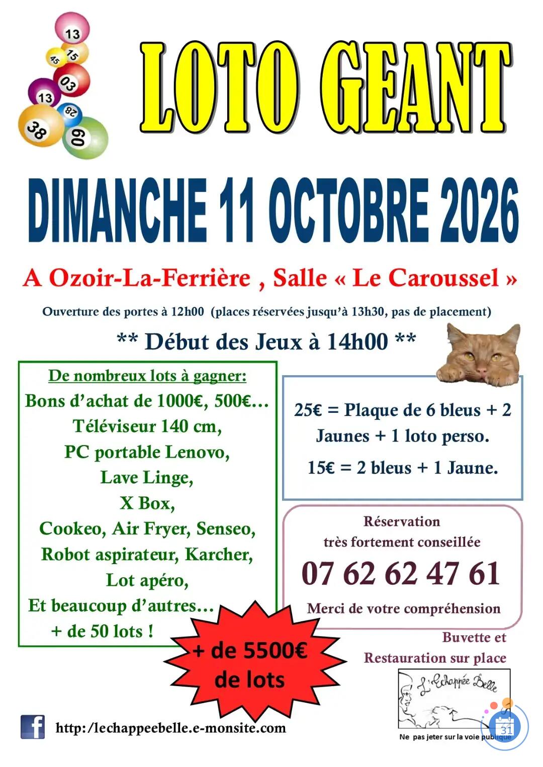 Image LOTO GEANT 77 Ozoir la Ferrière plus de 5500e de lot BA 1000e (photo 1)