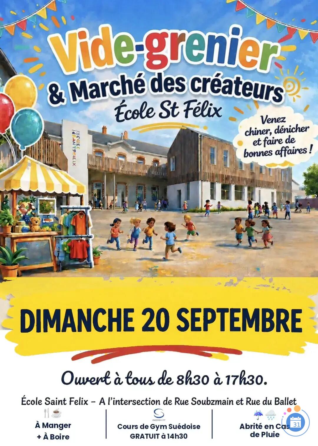 Image Vide-grenier et marché des créateurs de l’école St Félix (photo 1)