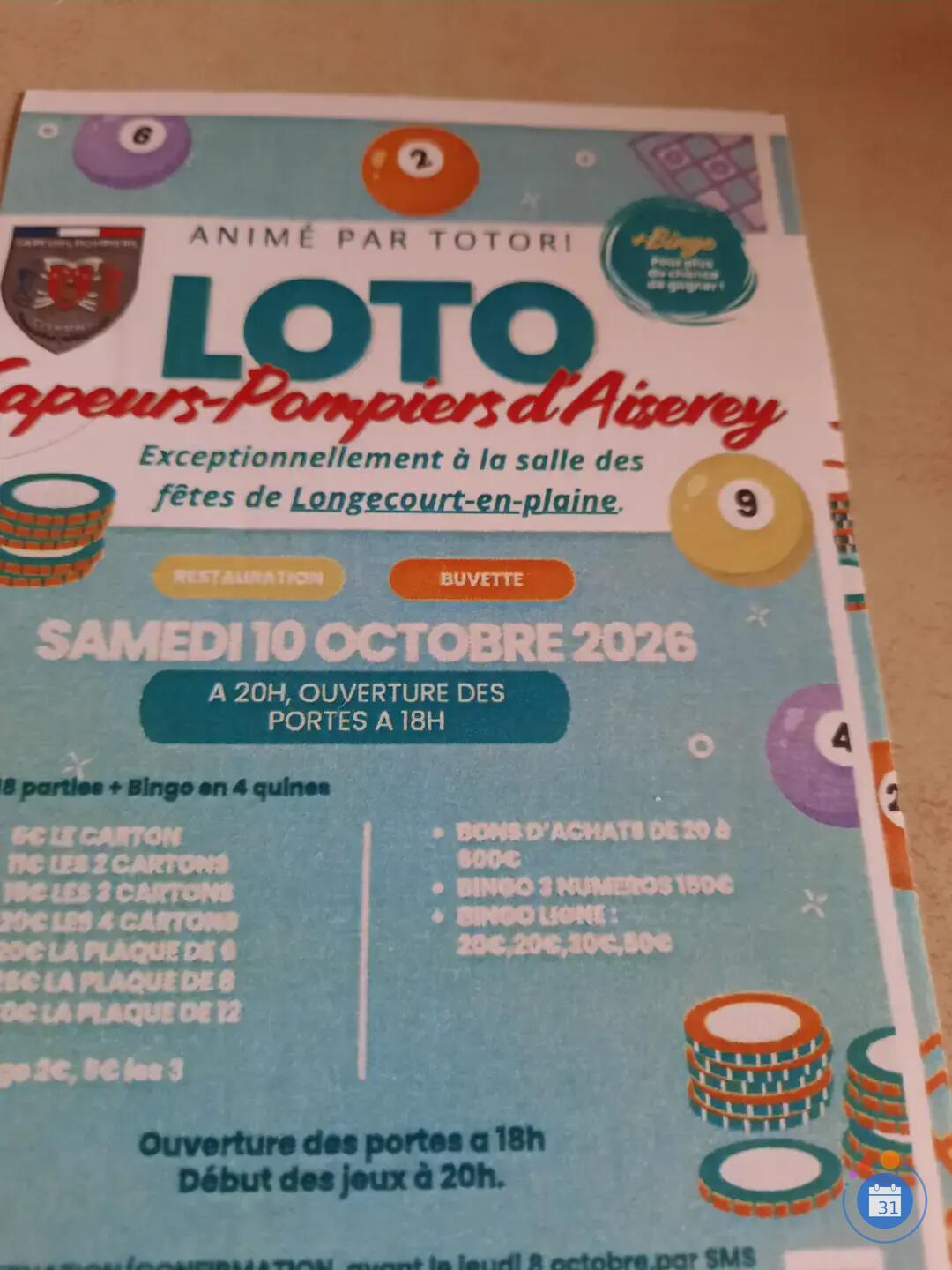 Image Loto des pompiers (photo 1)