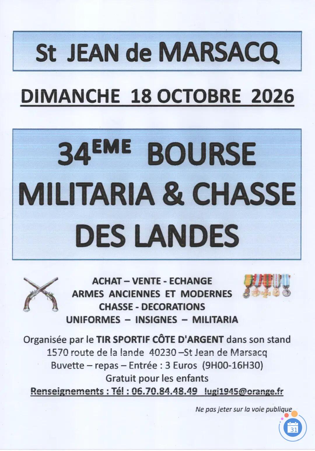 Image 34ème bourse militaria et chasse des Landes (photo 1)