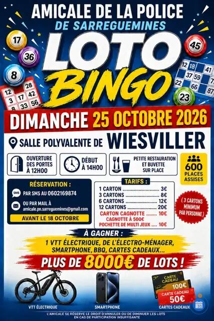 Image LOTO DE L'AMICALE DE LA POLICE DE SARREGUEMINES (photo 1)