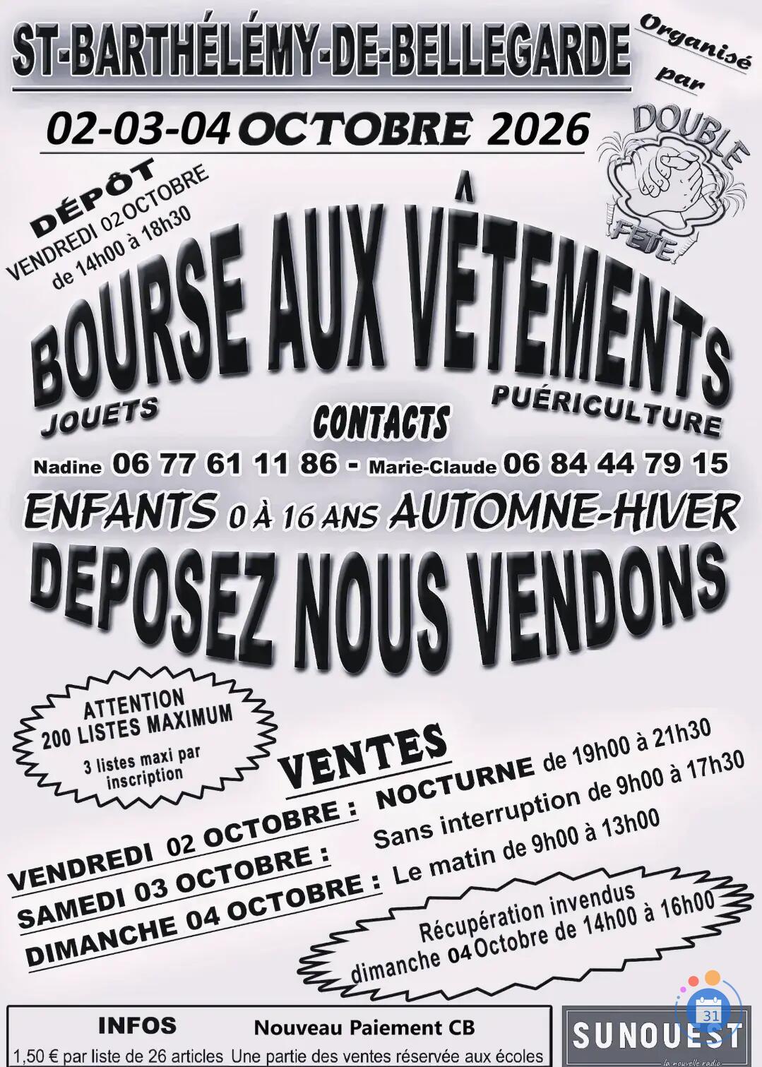 Image Bourse aux vêtements enfants automne hiver (photo 1)