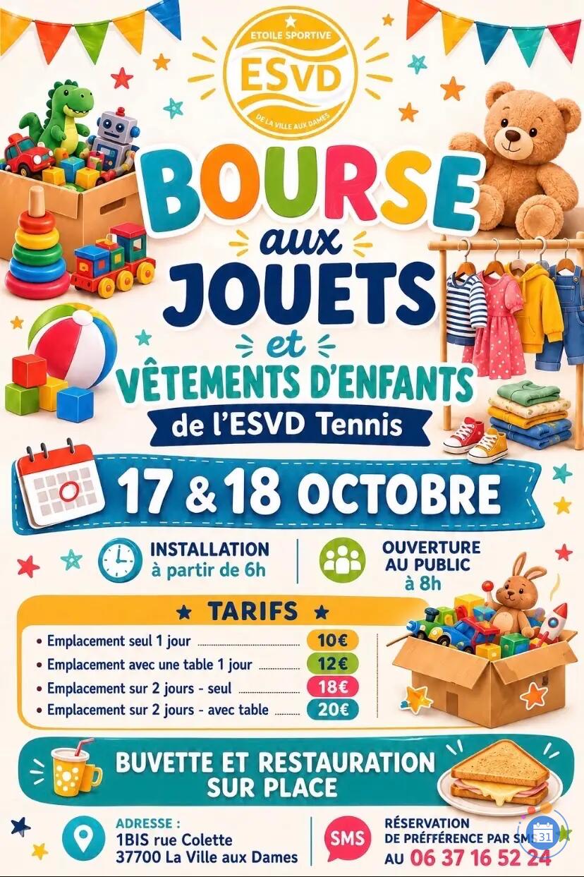 Image Bourse jouets Esvd tennis la ville aux dames (photo 1)