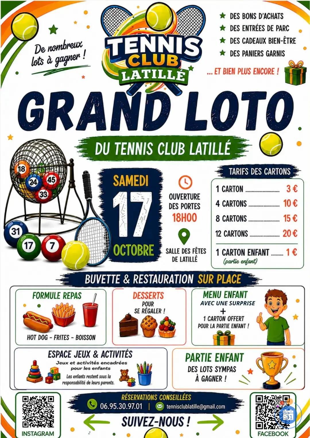 Flyer Loto tennis club latille