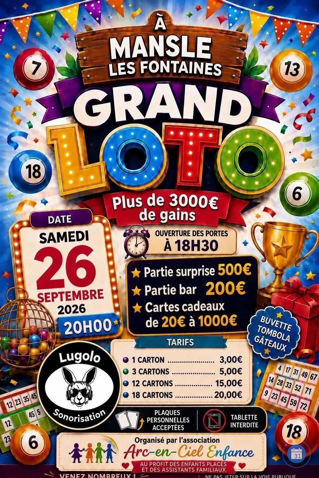 Image Grand loto arc en ciel enfance (photo 1)