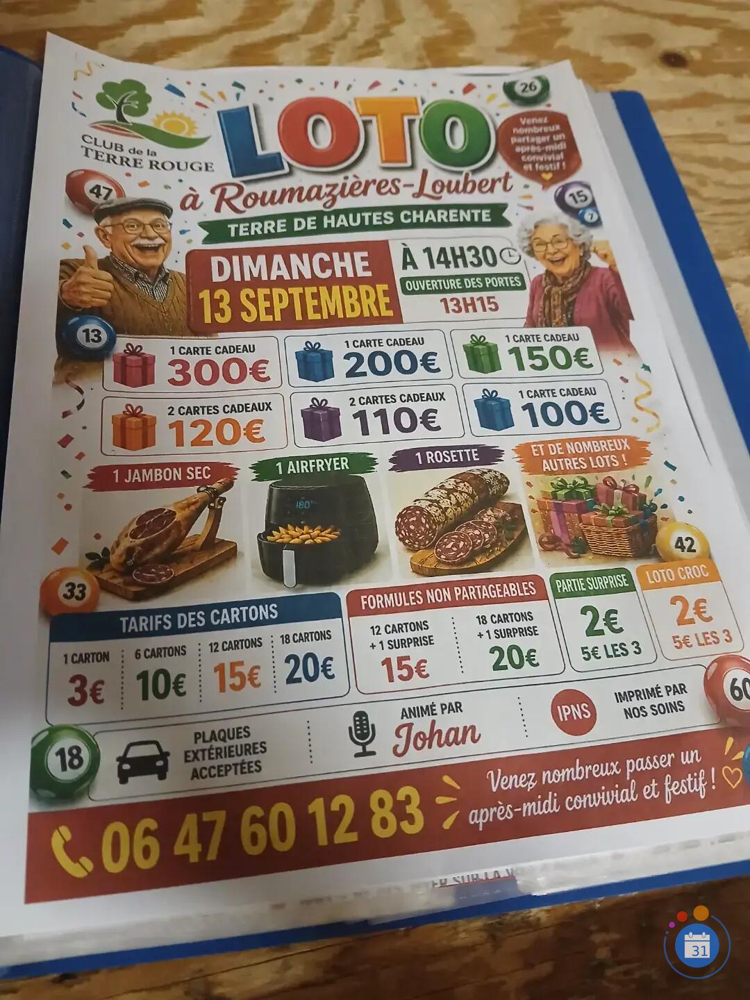 Image Loto du club de la terre rouge (photo 1)