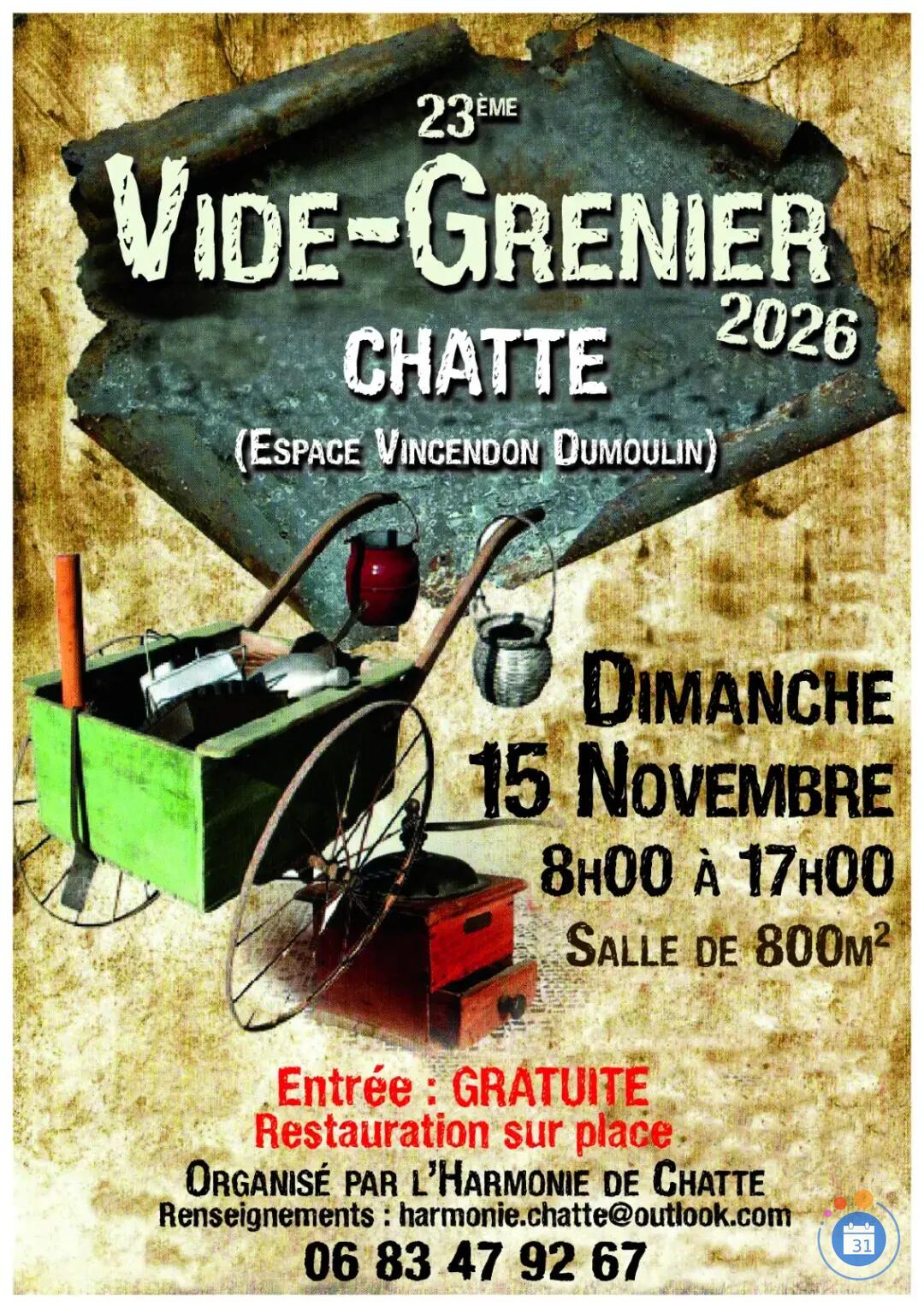 Image 23 ème Vide Grenier de l'Harmonie de Chatte (photo 1)