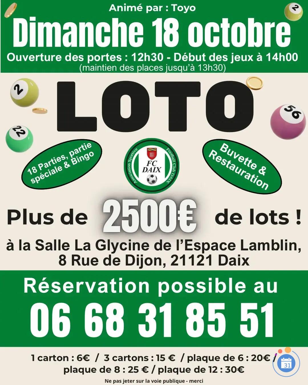 Image Loto du Fc Daix (photo 1)