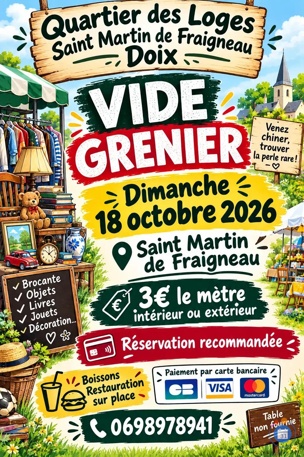 Image Vide grenier quartier des Loges saint Martin de Fraigneau doix (photo 1)