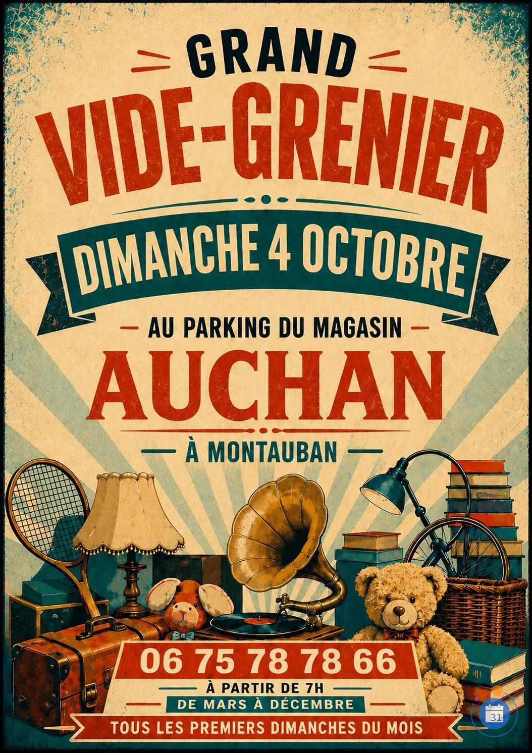 Image Grand Vide Grenier Parking Magasin Auchan (photo 1)