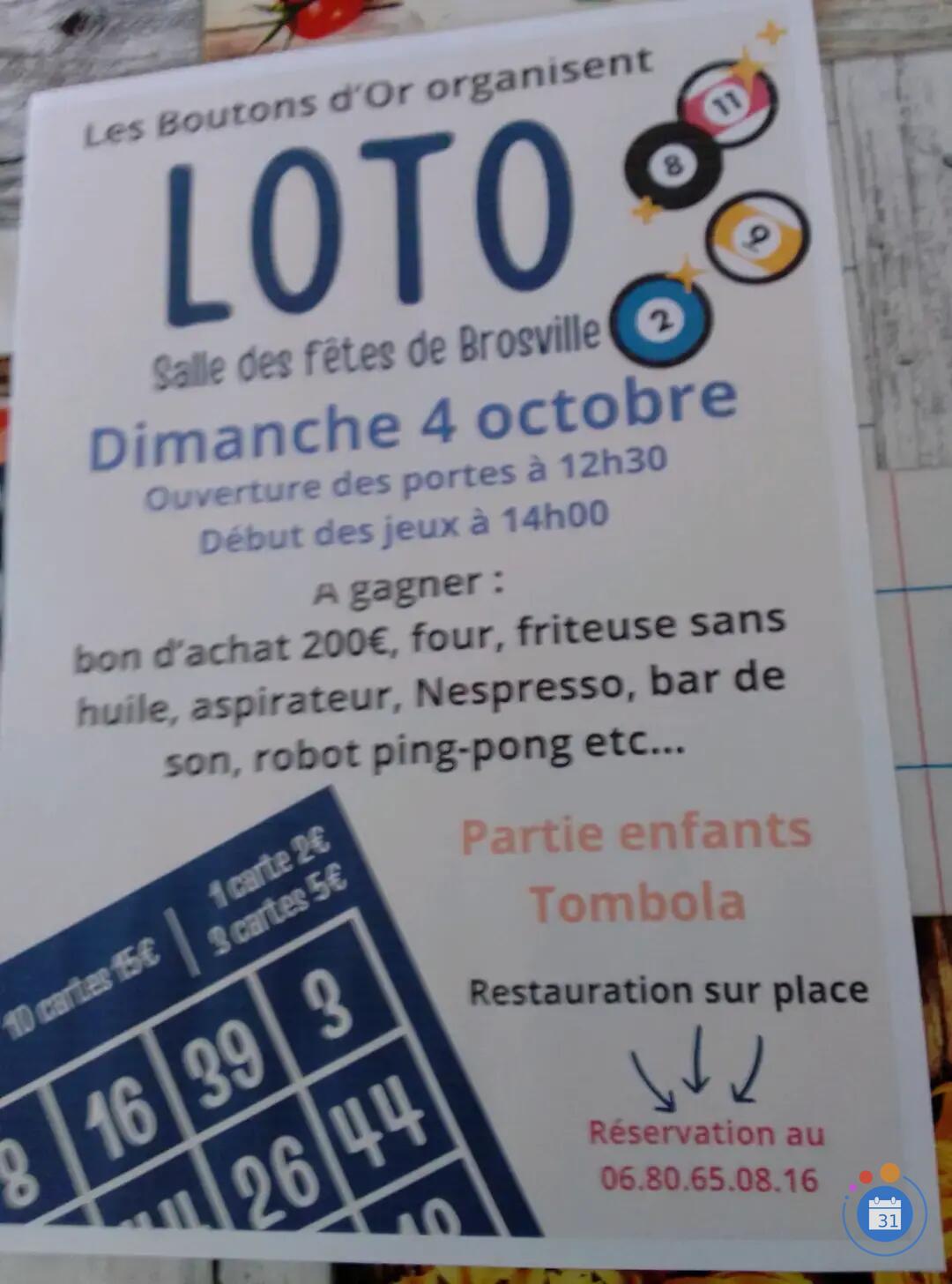 Image LOTO DES BOUTONS D 'OR DE BROSVILLE (photo 1)