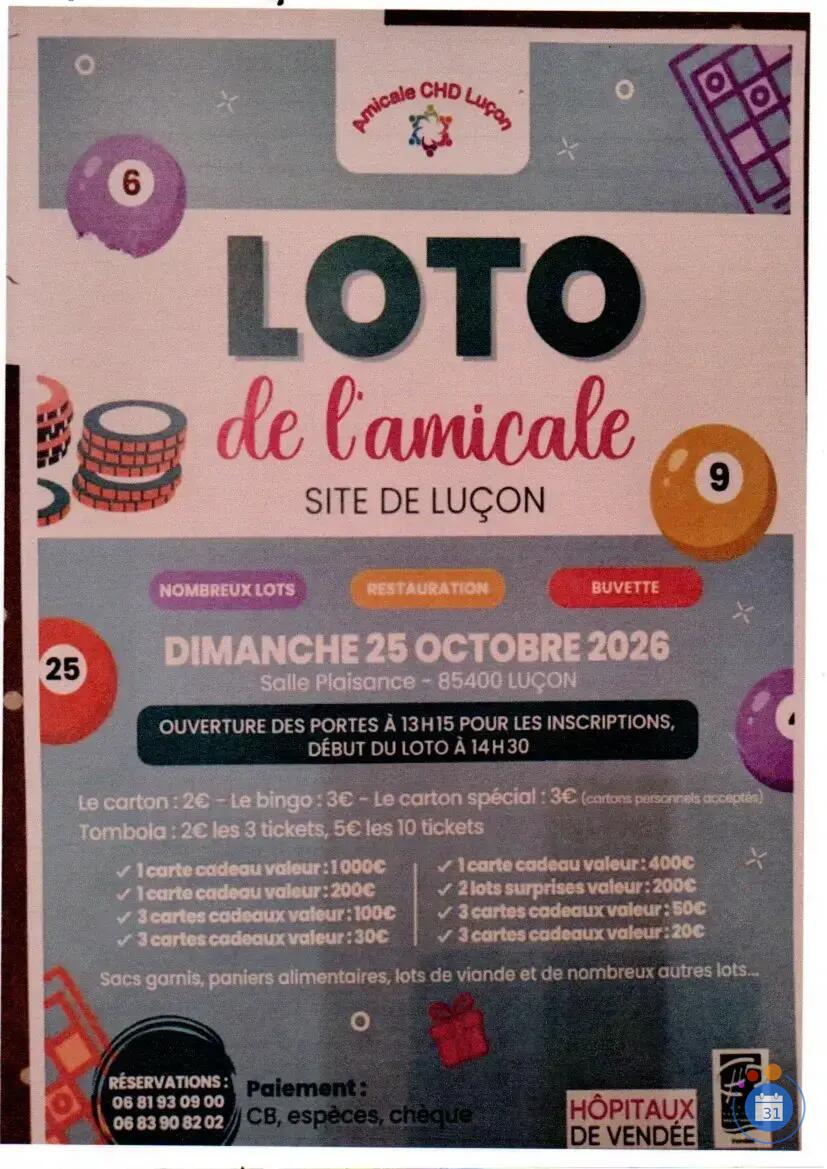Image Loto de l'Amicale CHD Luçon (photo 1)
