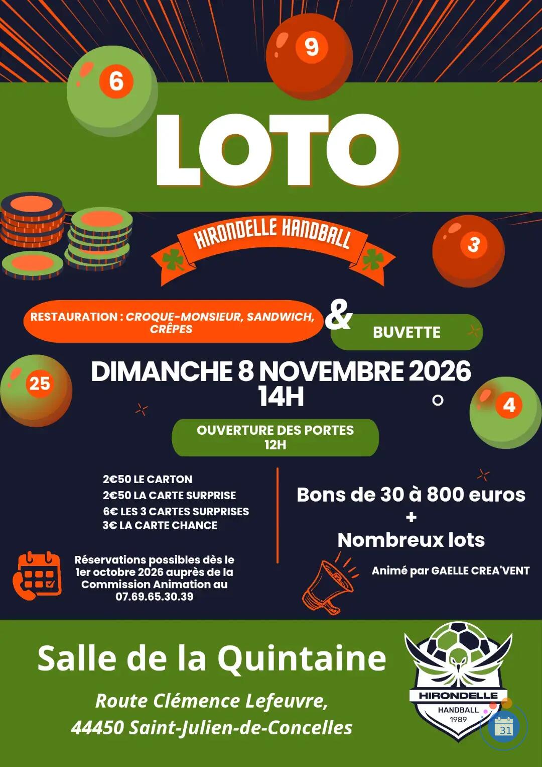 Flyer LOTO Hirondelle Handball