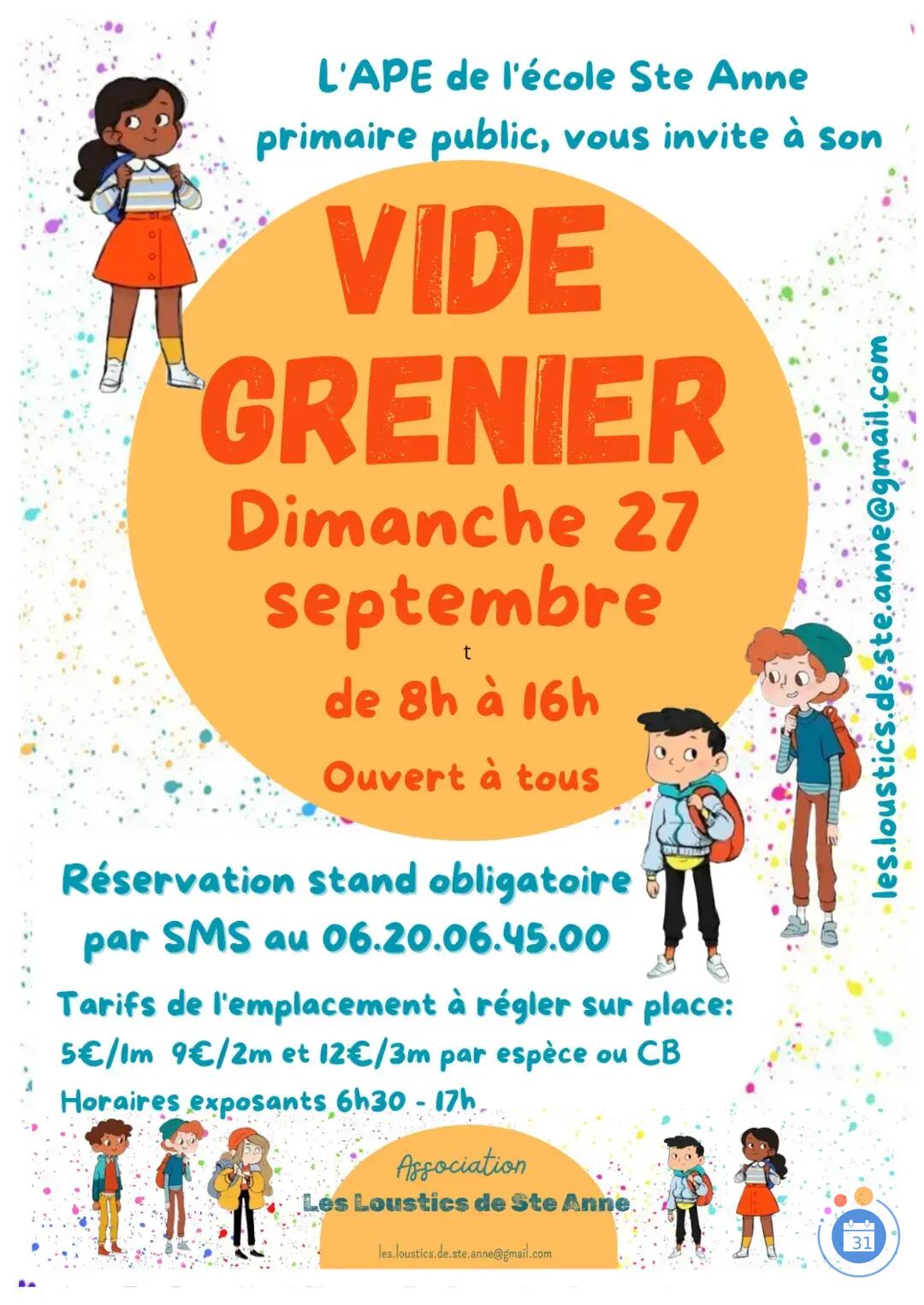 Image Vide grenier de l'école Ste Anne Marseille (photo 1)
