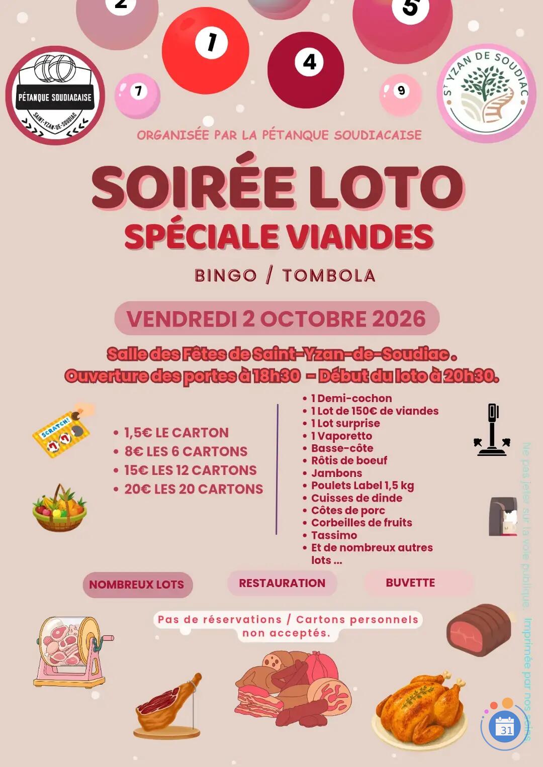 Image Loto de la Pétanque Soudiacaise (photo 1)