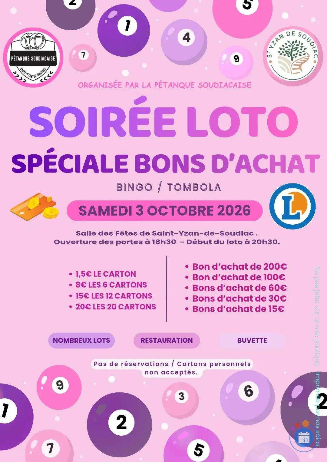Image Loto de la Pétanque Soudiacaise (photo 1)