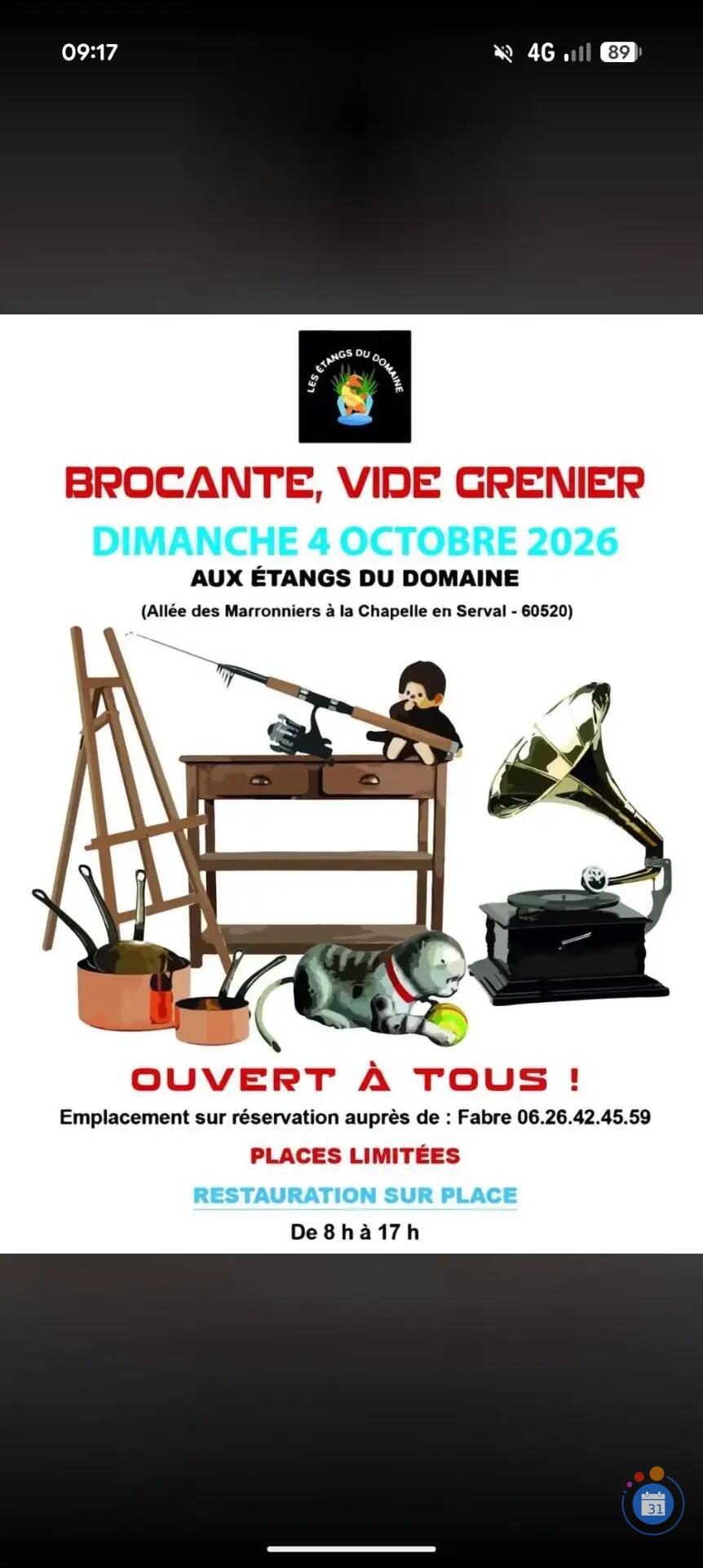 Image Brocante vide grenier autour des étangs du domaine (photo 1)
