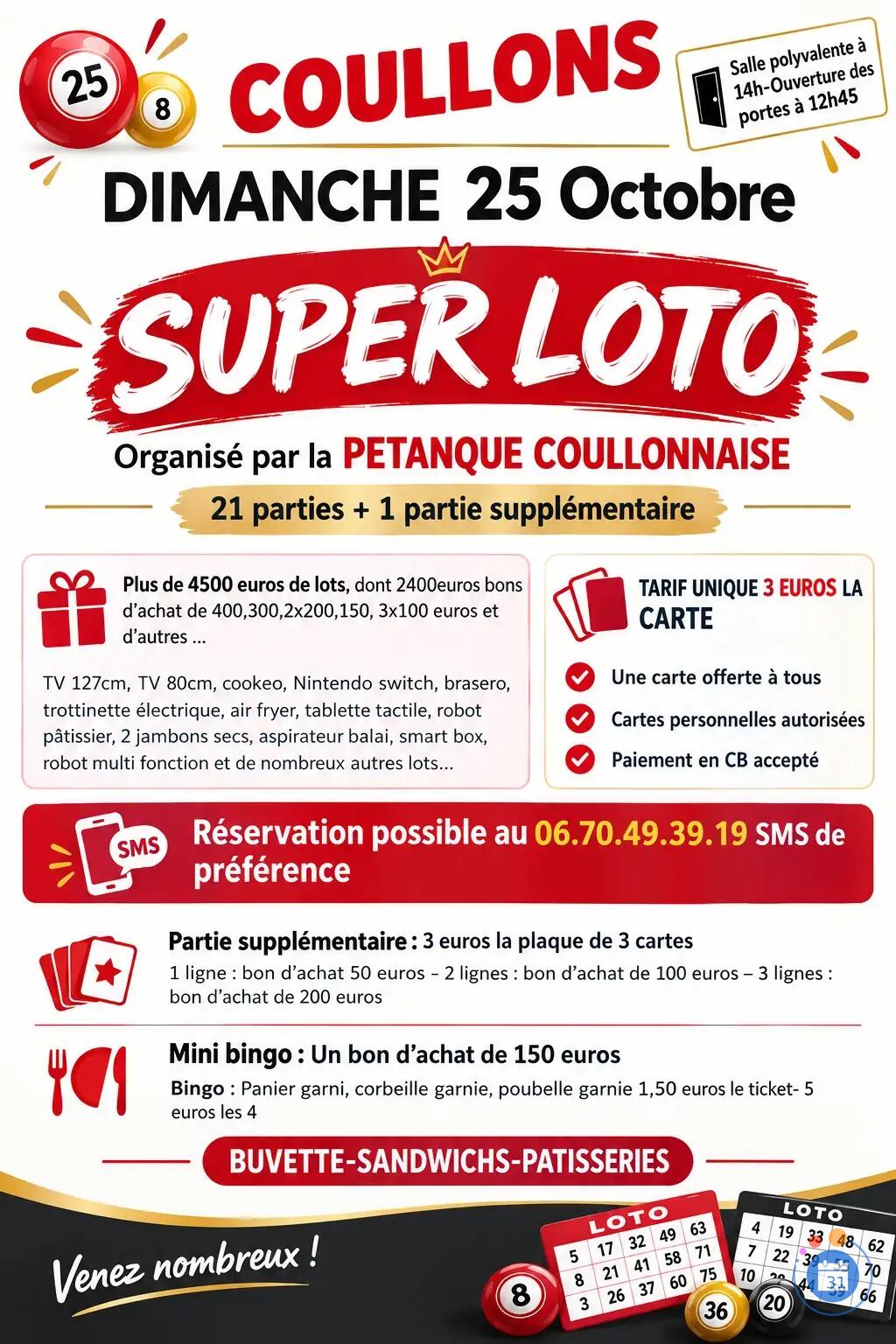Image Super Loto pétanque Coullonnaise (photo 1)
