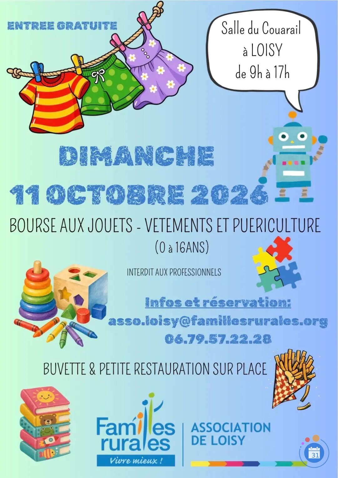 Image Bourse aux jouets - vêtements (0-16) - puériculture (photo 1)