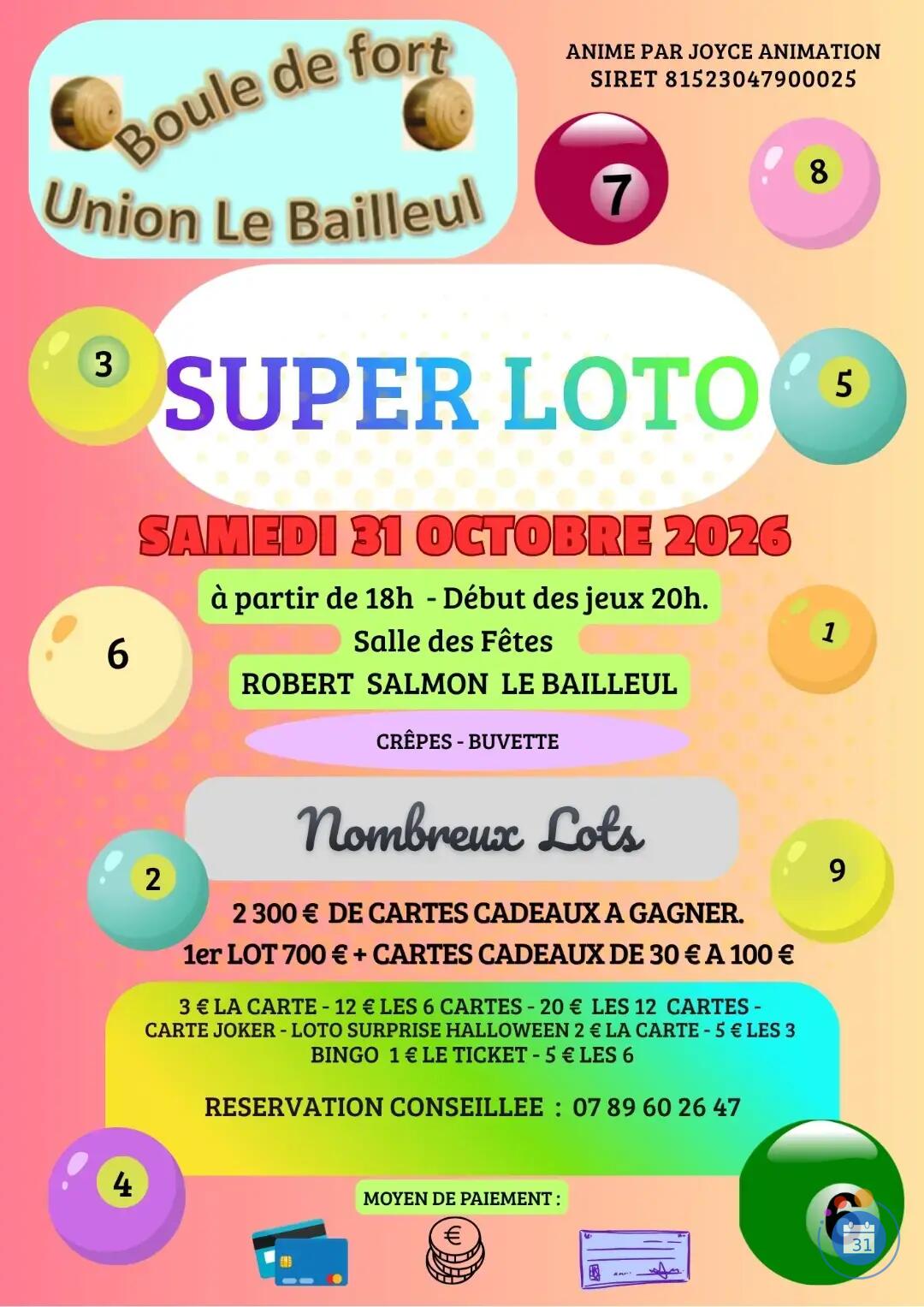 Flyer Super loto de l union boule de fort