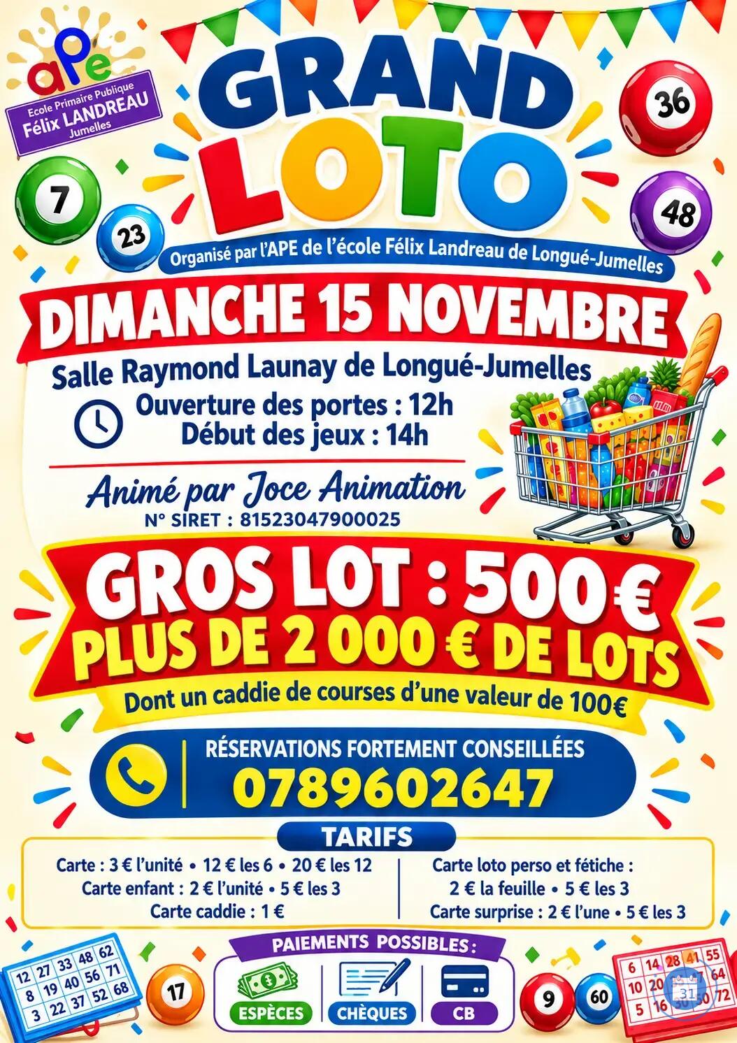 Flyer Loto ape felix landreau de jumelles