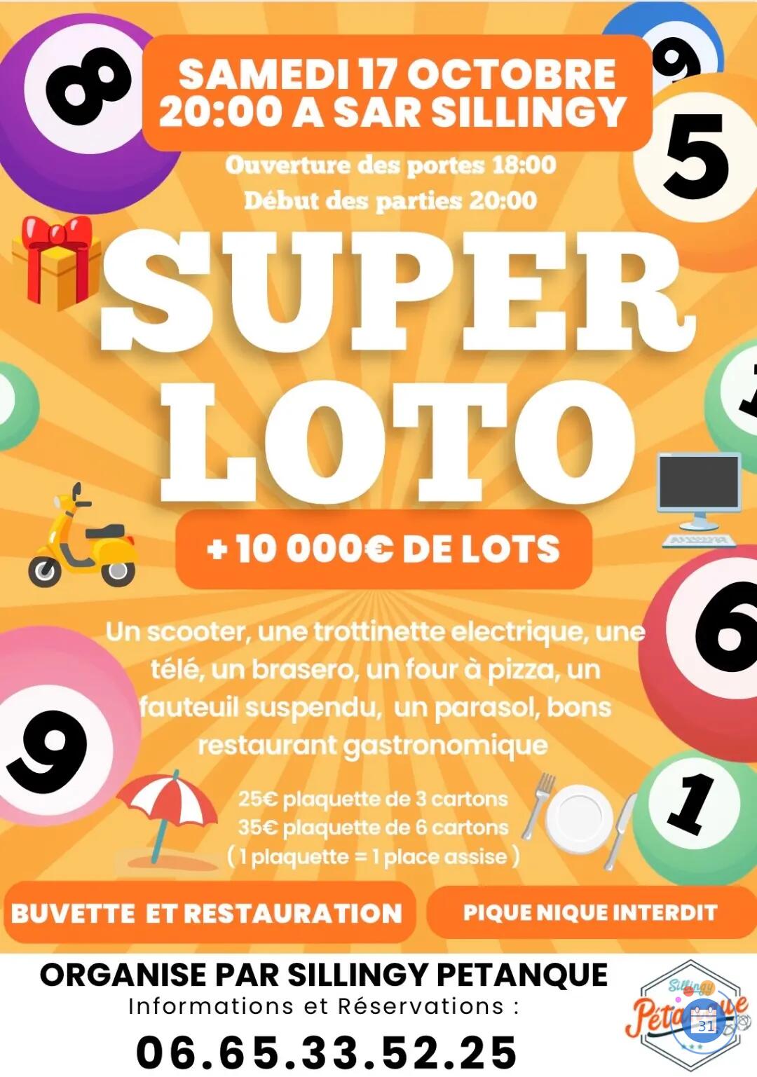 Flyer Grand loto Sillingy pétanque