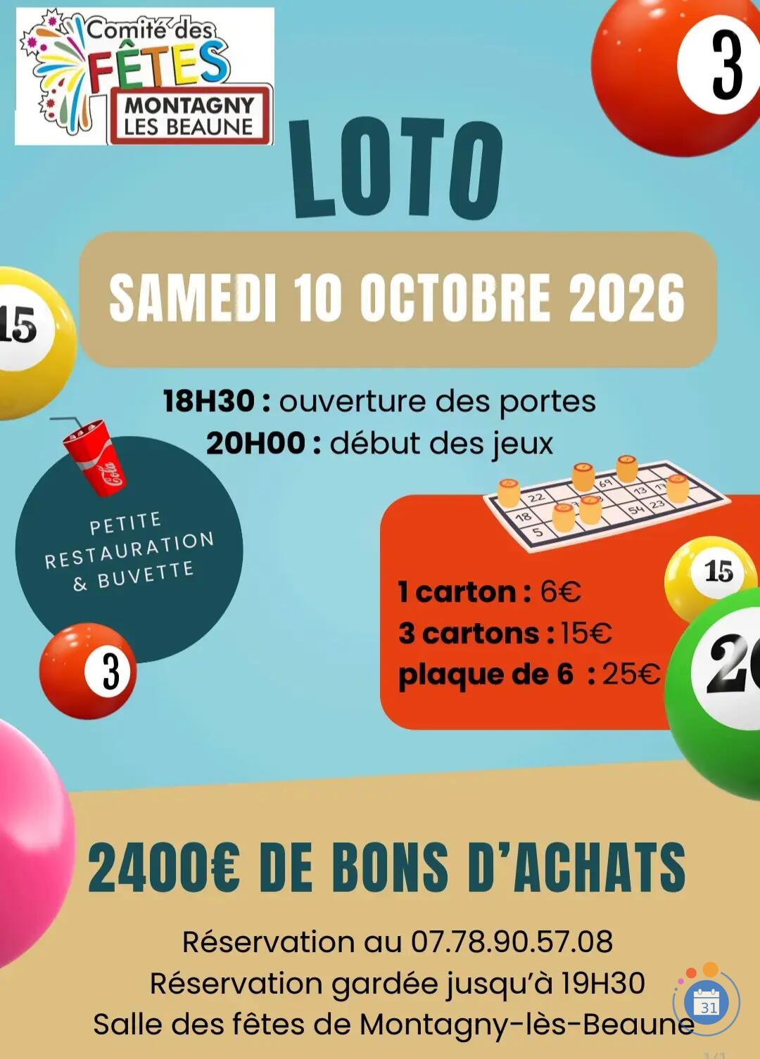 Image Loto comité des fêtes de montagny les beaune (photo 1)